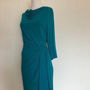 Drape-Neck Teal Dress by Ann Taylor